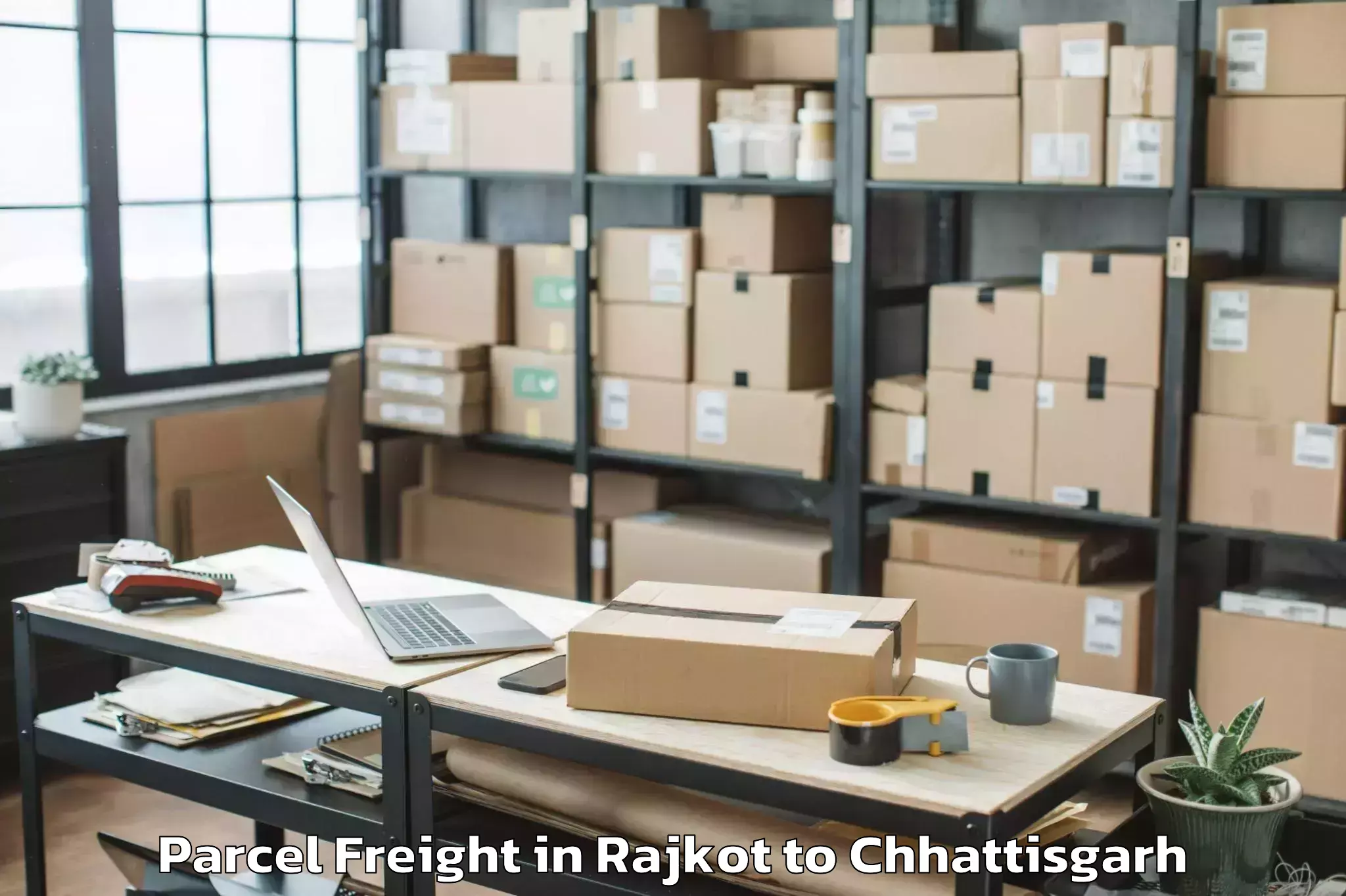 Hassle-Free Rajkot to Gunderdehi Parcel Freight